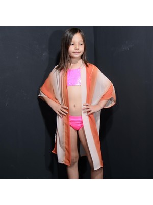 Tedz Collection Paredora Terracota Krem  Anne Kız Kimono Pareo