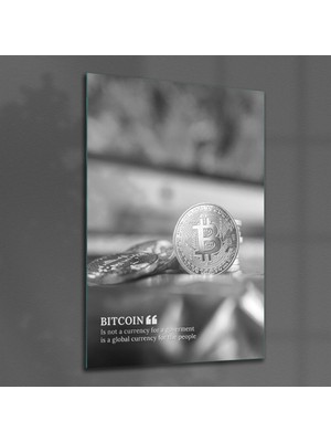 Decovetro Cam Tablo Bitcoin Desenli 30x40 cm
