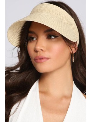 Mood Agenda Kadın Krem Hasır Vizör Şapka
