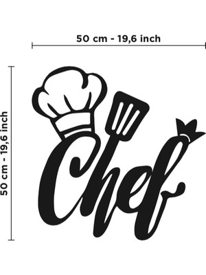 Lord Reklam Chef Yazılı Mutfak Dekoratif Pleksi Duvar Tablosu 50 x 50 cm