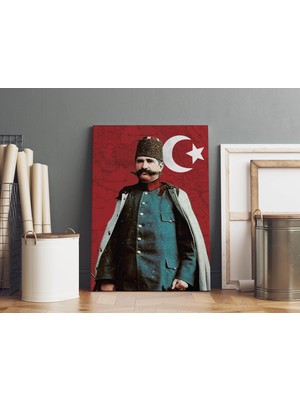 Saturndesign Resneli Niyazi Kanvas Tablo 40X55CM Resneli Niyazi Bey Dekoratif Tablo