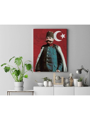 Saturndesign Resneli Niyazi Kanvas Tablo 40X55CM Resneli Niyazi Bey Dekoratif Tablo