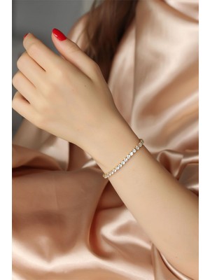 Ebijuteri Çelik Altın Renk Su Yolu Bileklik