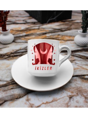 Vega Gift Shop Ikizler Burcu Tasarım Süblimasyon Türk Kahvesi Fincanı