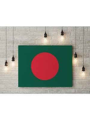 Satürn Design Bangladeş Bayrağı Kanvas Tablo 40X55CM Dekoratif Tablo