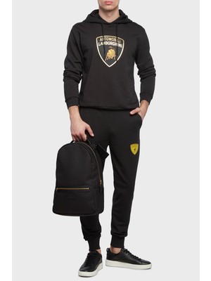 Lamborghini Pamuklu Logolu Regular Fit Kapüşonlu Sweat Erkek Sweat 72XBI021CJ315899