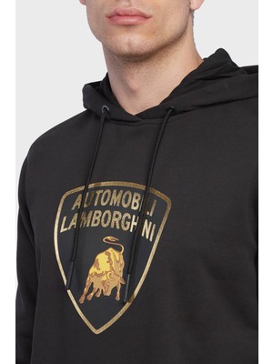 Lamborghini Pamuklu Logolu Regular Fit Kapüşonlu Sweat Erkek Sweat 72XBI021CJ315899