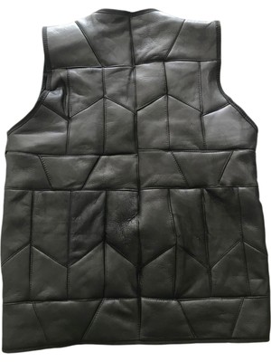 LN Leather Patch Workkürk Süetgerçek Deri Yelek - Siyah Erkekyeleği