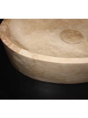 Sipahi Marble Traverten Gizli Giderli Oval Tasarım Lavabo