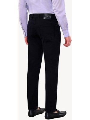 Erkek Lacivert  Slim Fit Kanvas Pantolon