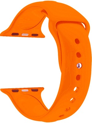 Markacase Apple Watch Se Için 44 mm Small Beden(S/m Size) Spor Silikon Kordon(54 Farklı Renk) Turuncu