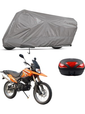 Teksin Kadırga KD-250GY Arka Çanta Uyumlu Motosiklet Brandası Motor Brandası (A+ Kalite)