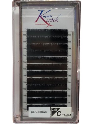 Kaşmir Kirpik Çek- Bırak C Kıvrım 0.05 mm 11 Numara Tek Boy