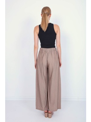 Vitrin Arkası Lastikli Bol Paça Pantolon