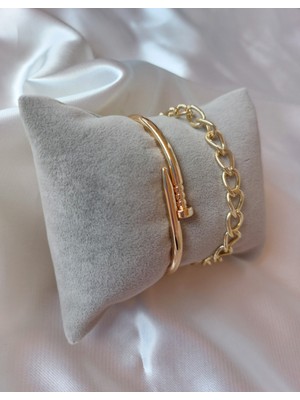 Bers Aksesuar Kadın Altın Kaplama Kararmaz Kombin Bileklik