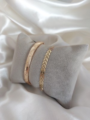 Bers Aksesuar Kadın Altın Kaplama Kararmaz Kombin Bileklik