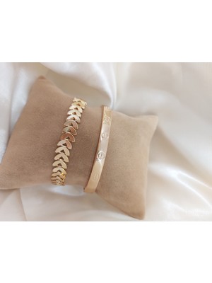 Bers Aksesuar Kadın Altın Kaplama Kararmaz Orjinal Faturalı Kombin Bileklik