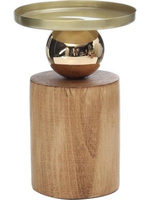 Vitale Ahşap Metal Mumluk 12CM