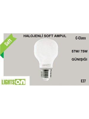 Lightson Halojen Ampul Normal 75W E27 Soft