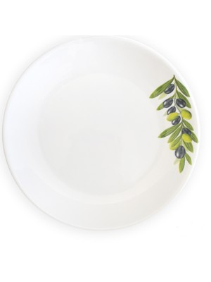 Pearl Zeytin Desenli 6'lı Tabak 25 cm