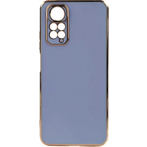Case 4U Xiaomi Redmi Note 11 / Redmi Note 11s Kılıf Kamera Korumalı Yumuşak Pastel Altın Kenar Bark Kapak Açık Mavi