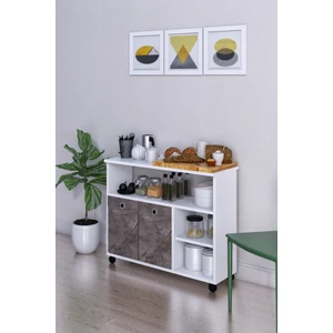 Rafineri Tasarım Taşınabilir Çok Amaçlı 2 Kapaklı Katlı Mutfak Ve Salon Masası Mdf