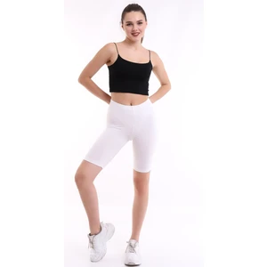 Self Clothing Kadın Ekru Penye Kumaş Yüksek Bel Kısa Tayt SLF1295