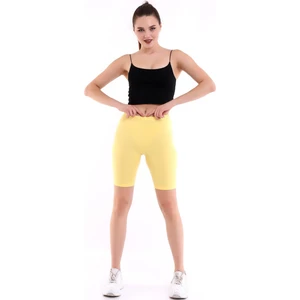 Self Clothing Kadın Sarı Penye Kumaş Yüksek Bel Kısa Tayt SLF1295