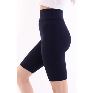 Self Clothing Kadın Lacivert Yüksek Bel Fitilli Dayanıklı Örme Kumaş Toparlayıcı Kısa Spor Tayt SLF1417