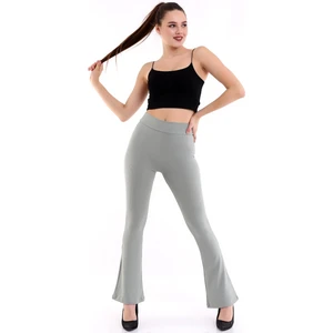 Self Clothing Kadın Mint Yeşil Yüksek Bel Fitilli Dayanıklı Örme Kumaş Toparlayıcı Ispanyol Paça Tayt SLF1419