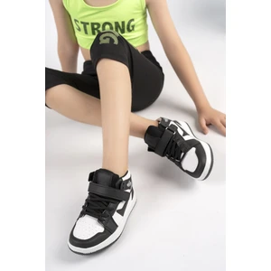 Çocuk Petrol Bilekli Sneakers Düz Taban Kaydırmaz Tabanlı Erkek Ayakkabı