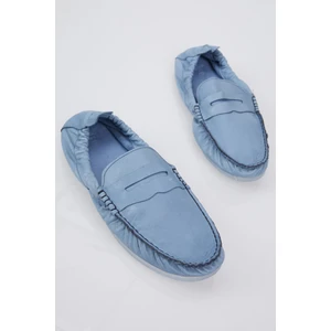 Tonny Black Erkek Mavi Arkası Lastikli Rahat Kalıp Deri Loafer