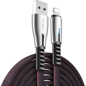 Rock Space M2 Zn-Alloy 120 Cm. Lightning Hızlı Şarj ve Data Kablosu Siyah
