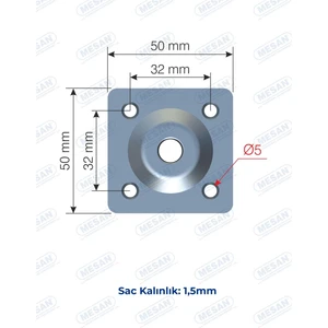 Mesan Vazo Ayak Sacı M10 50X50MM (0213 E)