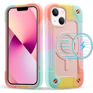 PLZ Shop iPhone13 Renkli Gül Altın Magsafe Manyetik Kılıf (Yurt Dışından)