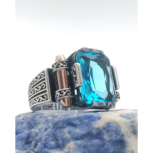 Gümüş 925 Ayar Gümüş Aqua Baget Taşlı "şah Cihan" Yüzüğü