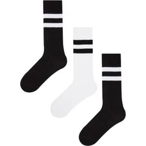 Mem Socks 3'lü Çizgili Çocuk Dizaltı Çorap