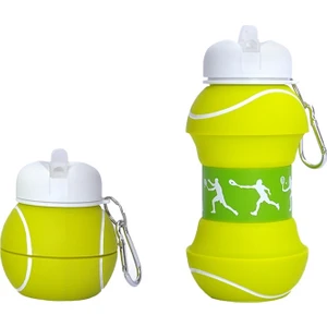 550 ml Tenis Temalı Sızdırmaz Silikon Suluk - Yeşil (Yurt Dışından)
