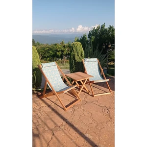 Katlanır Balkon Teras Bahçe Plaj Şezlong Eşli Set