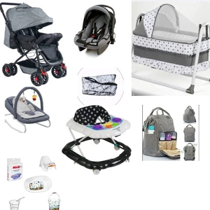 Cancan Bebe Beşik Bebek Çeyiz Seti 12 Parça Çift Yön Bebek Arabası Anakucağı Yürüteç Küvet Takımı