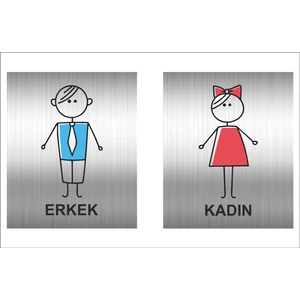Wc Tuvalet Tabelası Kapı ve Duvar Yönlendirme Levhası 10X12 cm Metal Levha
