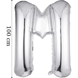 Folyo Balon M Harfi Helyum Balon 100 cm