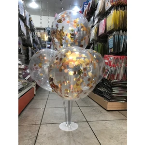 Deniz Party Store Rose Gold ve Gold Karışık  Konfetili Şeffaf Balon 12 Inç  8 Adet