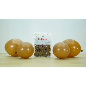 Deniz Party Store Kalisan  5 Inç Latex Balon 12,5 cm Çap 20 Adet Karamel Rengi