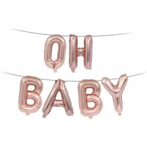 Deniz Party Store Rose Gold Oh Baby Folyo Balon Set