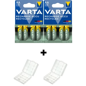 2100 Mah Aa Şarjlı Kalem Pil 8 Adet+Pil Kutusu 2 Adet