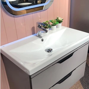Turkuaz Cerastyle (Elite) Mobilya Uyumlu Etajerli Lavabo 80X45
