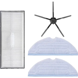 Roborock S7 Sonic Mopping Uyumlu 4 Parça Yedek Filtre Fırça Seti Siyah