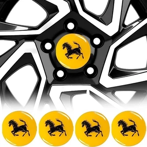 Jant Göbeği Göbek Arması Sarı Sticker 4'lü Set