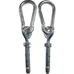 Çelik Dübel 8 mm Kapalı Kancalı Dübel 6mm Karabina 2li Takım (Salıncak Askısı) Kancalı Dübel